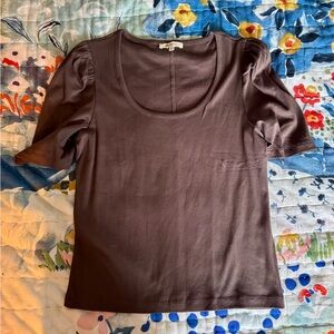 Madewell Chocolate Brown Short Sleeve Top